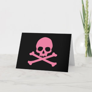 Einfacher rosa Totenkopf Karte