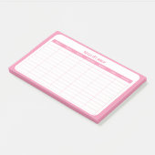Einfacher rosa Wochenplaner Post-it Klebezettel (angewinkelt)