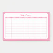 Einfacher rosa Wochenplaner Post-it Klebezettel (Vorderseite)