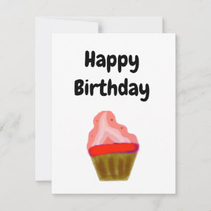 einfacher roter Cupcake eleganter Alles Gute zum G Mitteilungskarte