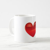 Einfacher roter Herzentwurf 02 Kaffeetasse (Vorderseite Links)
