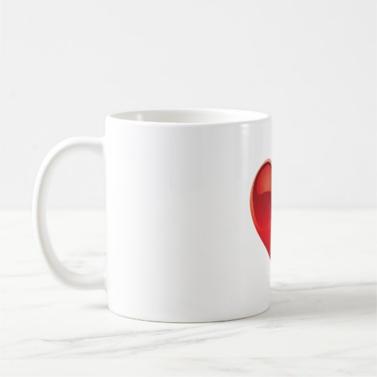 Einfacher roter Herzentwurf 02 Kaffeetasse (Links)