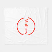 einfacher roter Kreis hinzufügen Fleecedecke (Vorderseite (Horizontal))