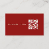 Einfacher roter Ruby-Knochen-weißer QR-Code-Hochze Begleitkarte (Rückseite)