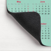 Einfacher roter und hell türkis 2026 Kalender  Mousepad (Ecke)