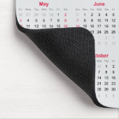 Einfacher roter und hellgrauer 2026-Kalender Mousepad (Ecke)