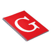 Einfacher roter weißer Anfangsbuchstabe Monogramm Notizblock (Rechte Seite)