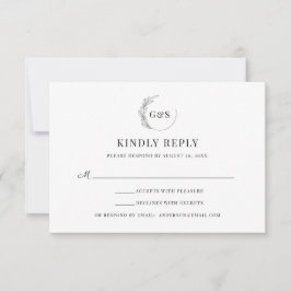 Einfacher RSVP für Halbschaden-Hochzeit Karte