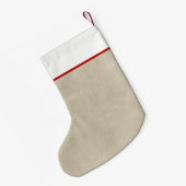 Einfacher rustikaler beige und roter kleiner weihnachtsstrumpf (Rückseite (Hängend))