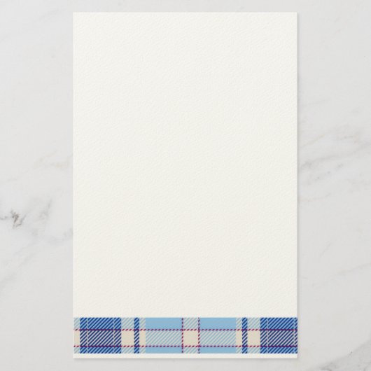 Einfacher Rustikaler Blau Stil Karo Briefpapier (Vorderseite)