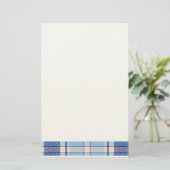 Einfacher Rustikaler Blau Stil Karo Briefpapier (Stehend Vorderseite)