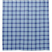Einfacher Rustikaler Blau Stil Karo Duschvorhang (Vorderseite)