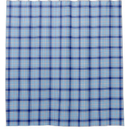 Einfacher Rustikaler Blau Stil Karo Duschvorhang