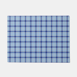 Einfacher Rustikaler Blau Stil Karo Fußmatte