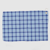Einfacher Rustikaler Blau Stil Karo Golfhandtuch (Horizontal)