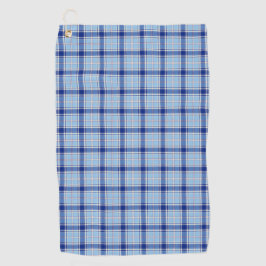 Einfacher Rustikaler Blau Stil Karo Golfhandtuch