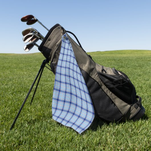Einfacher Rustikaler Blau Stil Karo Golfhandtuch (Gras)
