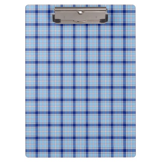 Einfacher Rustikaler Blau Stil Karo Klemmbrett (Vorderseite)