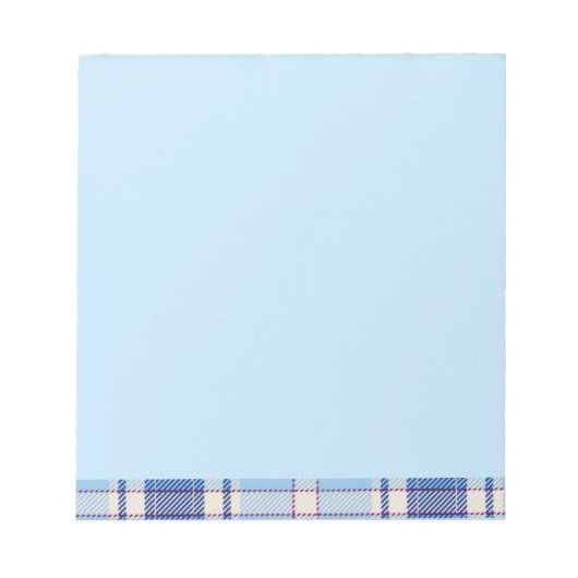 Einfacher Rustikaler Blau Stil Karo Notizblock (Vorderseite)