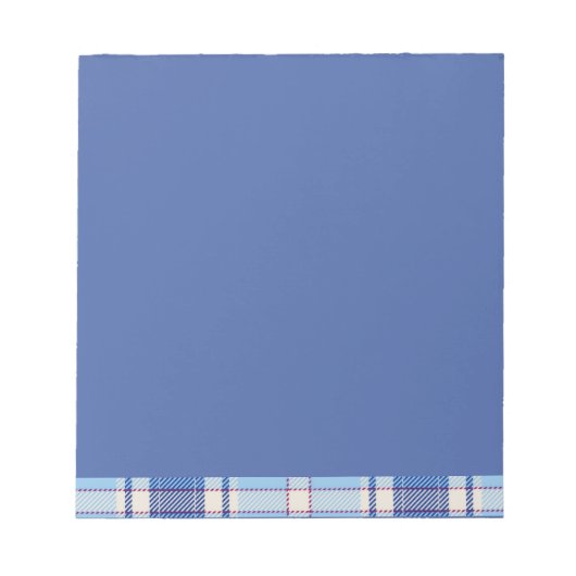Einfacher Rustikaler Blau Stil Karo Notizblock (Vorderseite)