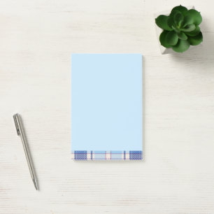 Einfacher Rustikaler Blau Stil Karo Post-it Klebezettel