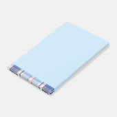 Einfacher Rustikaler Blau Stil Karo Post-it Klebezettel (angewinkelt)