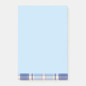 Einfacher Rustikaler Blau Stil Karo Post-it Klebezettel (Vorderseite)