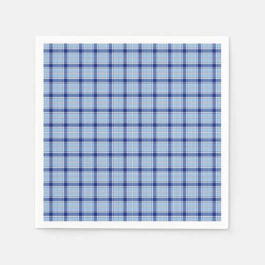 Einfacher Rustikaler Blau Stil Karo Serviette (Vorderseite)