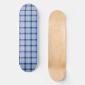 Einfacher Rustikaler Blau Stil Karo Skateboard (Vorderseite)