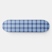 Einfacher Rustikaler Blau Stil Karo Skateboard (Horizontal)