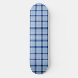 Einfacher Rustikaler Blau Stil Karo Skateboard