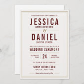 Einfacher rustikaler einladung (Vorne/Hinten)