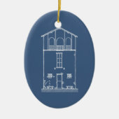 Einfacher rustikaler Haus-Plan-neues Keramikornament (Vorne)