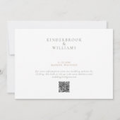 Einfacher Sage- und Weiß-Monogramm-QR-Code Save Th The Date (Rückseite)