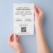 Einfacher sauberer Wasser Tropfen Qr Code Druckwäs Flyer (Handgriff)