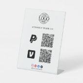 Einfacher Scan-Bezahlen-Logo-QR-Code-Tischständer Sockelschild (Vorderseite)