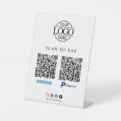 Einfacher Scan-Bezahlen-Logo-QR-Code-Tischständer Sockelschild (Vorderseite)