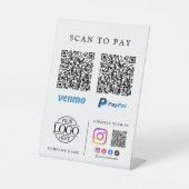Einfacher Scan-Zahlungs-QR-Code Geschäft-Logo Tisc Sockelschild (Vorderseite)