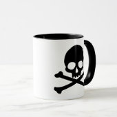Einfacher Schädel und Kreuzknochen Tasse (VorderseiteRechts)