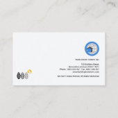 Einfacher schlichter blauer globaler visitenkarte (Rückseite)