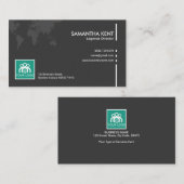 Einfacher schlichter grauer visitenkarte (Vorne/Hinten)