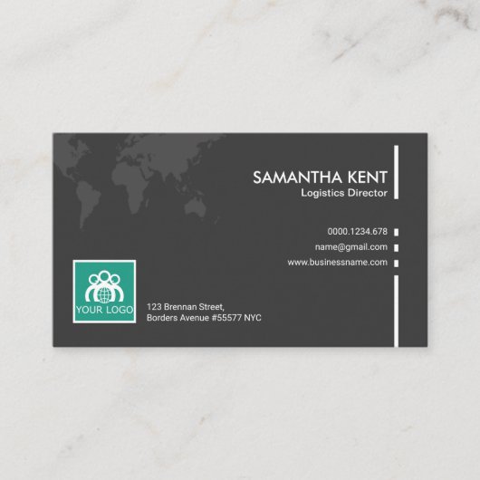 Einfacher schlichter grauer visitenkarte (Vorderseite)