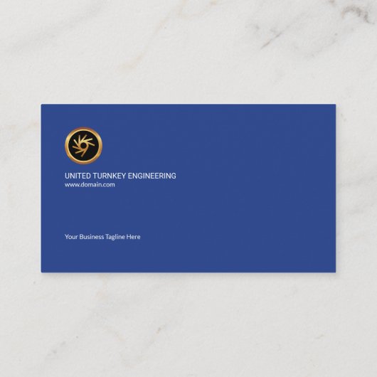 Einfacher schlichter Retro blauer Schatten-Gründer Visitenkarte (Rückseite)