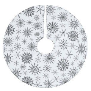 Einfacher Schneesturm Polyester Weihnachtsbaumdecke