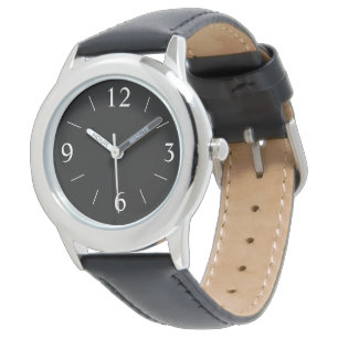 Einfacher Schwarz mit weißen Zahlen> Männerüber Armbanduhr