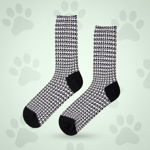 Einfacher Schwarz-Weiß-Pfotenabdruck Socken