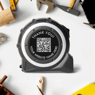 Einfacher Schwarz-Weiß-QR-Code für Geschäft-Websei Maßband