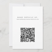 Einfacher Schwarz-Weiß-QR-Code-Hochzeitsfoto Save The Date (Rückseite)
