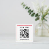 Einfacher Schwarz-Weiß-QR-Code mit rotem Rand Begleitkarte (Stehend Vorderseite)