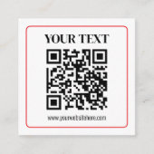 Einfacher Schwarz-Weiß-QR-Code mit rotem Rand Begleitkarte (Vorderseite)